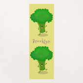 Cute kawaii dansende broccoli cartoon illustratie yogamat (Voorkant)