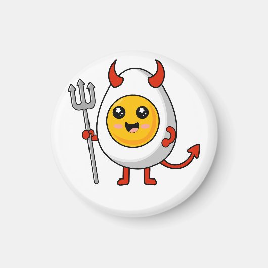 Cute Kawaii Deviled Egg Magneet (Voorkant)