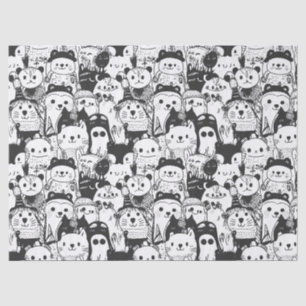 Cute Kawaii Dier Doodle Patroon (1) Tissuepapier