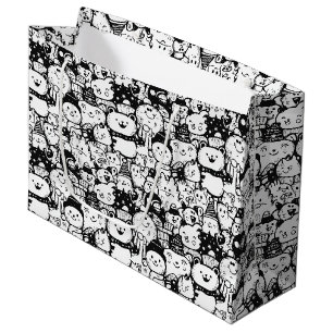 Cute Kawaii Dier Doodle Patroon (2) Groot Cadeauzakje