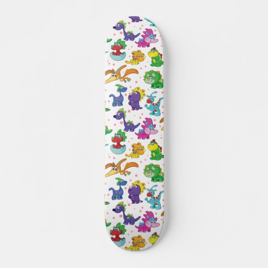 Cute Kawaii Dinosaurs Skateboard (Voorkant)