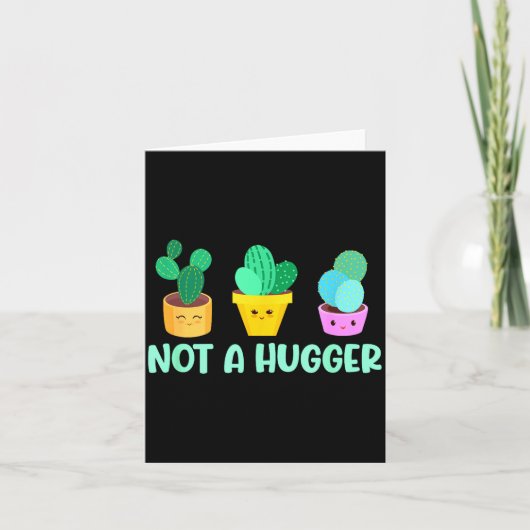 Cute Kawaii Do Not Hug I'm Not A Hugger Cactus  Kaart (Voorkant)