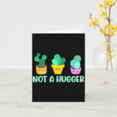 Cute Kawaii Do Not Hug I'm Not A Hugger Cactus  Kaart (Gele Bloem)