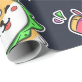 Cute Kawaii Dog-kerstpatroon Cadeaupapier (Rol Hoek)