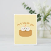 Cute Kawaii Dumpling Bao Aziatisch eten Pun liefde Briefkaart (Staand voorkant)