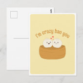 Cute Kawaii Dumpling Bao Aziatisch eten Pun liefde Briefkaart (Voorkant / Achterkant)