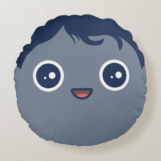 Cute Kawaii Dwarf Planet Pluto Rond Kussen (Voorkant)