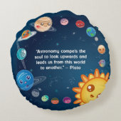 Cute Kawaii Dwarf Planet Pluto Rond Kussen (Achterkant)