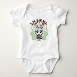 Cute Kawaii Easter Bunny Hop Hop Illustration Romper