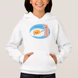Cute kawaii egg and bacon cartoon illustration