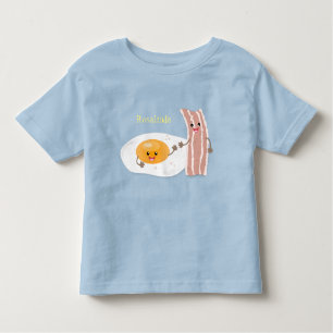 Cute kawaii egg and bacon cartoon illustration kinder shirts