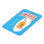 Cute kawaii egg and bacon cartoon illustration magneet (Linkerzijde)
