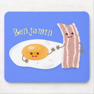 Cute kawaii egg and bacon cartoon illustration muismat