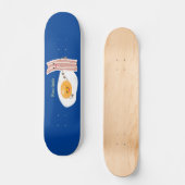 Cute kawaii egg and bacon cartoon illustration skateboard (Voorkant)