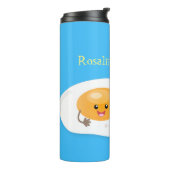 Cute kawaii egg and bacon cartoon illustration thermosbeker (Gedraaid links)