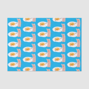 Cute kawaii egg and bacon cartoon illustration tissuepapier