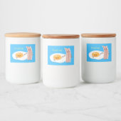 Cute kawaii egg and bacon cartoon illustration voedselcontainer etiket (Flessen)
