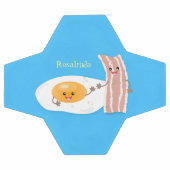 Cute kawaii egg and bacon cartoon illustration voetbal (Enkel)