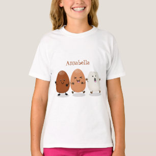 Cute kawaii eieren leuke cartoon illustratie t-shirt