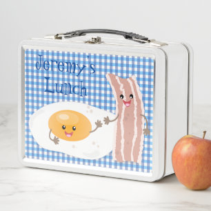Cute kawaii eieren spek cartoonillustratie