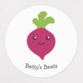 Cute Kawaii Étiquette de betterave avec nom person (Design 1)