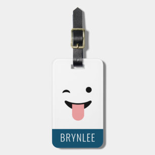 Cute Kawaii Face Bagagelabel