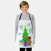 Cute Kawaii Face Kerstmis Scene, ZSSD Schort (Gedragen)