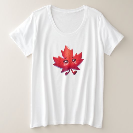 Cute Kawaii Feuille d'érable | Elbows Up Canada (Design devant)