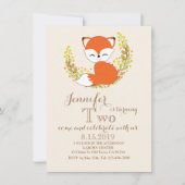 Cute Kawaii Fox Woodland Thème Carte d'anniversair (Devant)