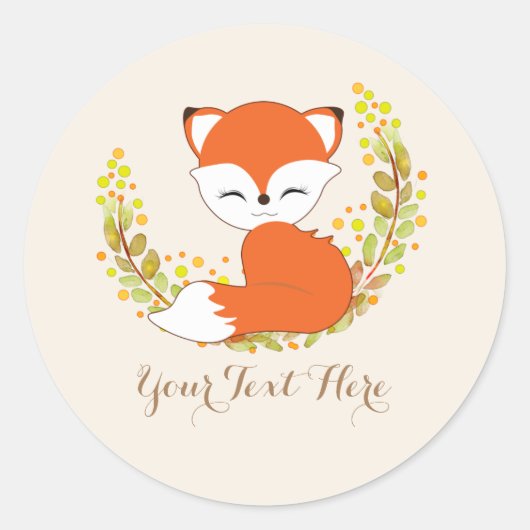 Cute Kawaii Fox Woodland Theme Stickers (Voorkant)