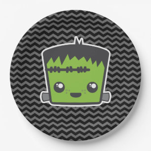 Cute Kawaii Frankenstein Monster Halloween Party Papieren Bordje