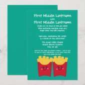 Cute Kawaii French Fries met Douane Naam Kaart (Voorkant / Achterkant)