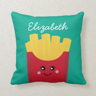 Cute Kawaii French Fries met Douane Naam Kussen