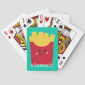 Cute Kawaii French Fries met Douane Naam Pokerkaarten (Achterkant)