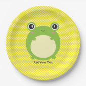 Cute Kawaii Frog Personalized Papieren Bordje (Voorkant)