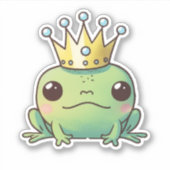 Cute Kawaii Frog Prince Sticker (Voorkant)