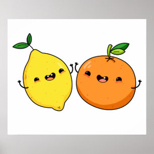 Cute Kawaii Fruit Poster