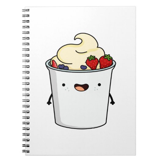 Cute Kawaii Fruit Yogurt Notitieboek (Voorkant)