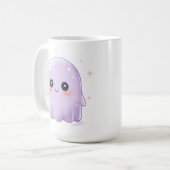 Cute Kawaii Ghost Coffee Mug | Cozy Halloween Cup (Devant gauche)