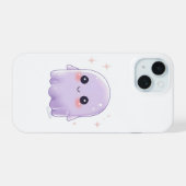 Cute Kawaii Ghost Phone Case | Pastel Halloween iPhone 15 Hoesje (Achterkant horizontaal)