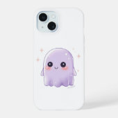 Cute Kawaii Ghost Phone Case | Pastel Halloween iPhone 15 Hoesje (Achterkant)