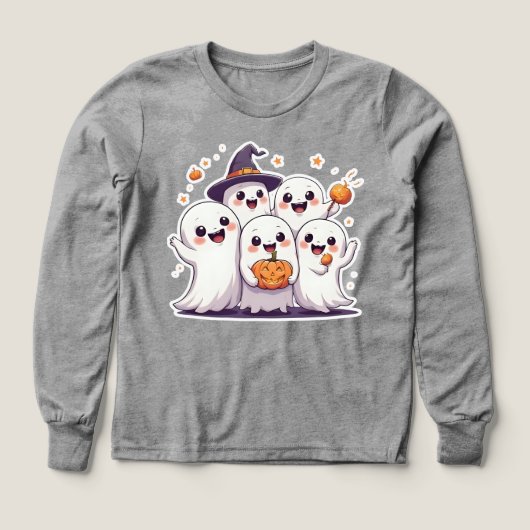 Cute Kawaii Ghosts Halloween Sweatshirt - P Éffray (Motif recto)