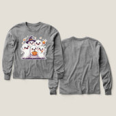 Cute Kawaii Ghosts Halloween Sweatshirt - P Éffray (Motif recto et verso)
