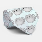 Cute Kawaii gray tabby kitty cat Stropdas (Opgerold)