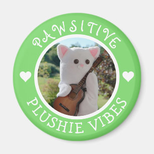 Cute Kawaii Green Pawsitive Plushie Vibes Photo Magneet