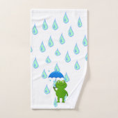 Cute Kawaii Grenouille et pluie (Serviette à main)