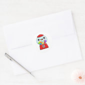 Cute Kawaii Gumball Machine Ronde Sticker (Envelop)