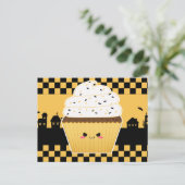 Cute Kawaii Halloween cupcake Briefkaart (Staand voorkant)