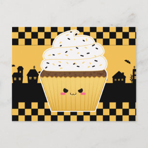Cute Kawaii Halloween cupcake Briefkaart