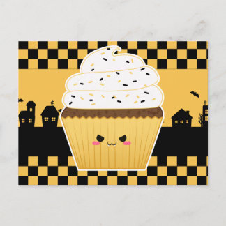 Cute Kawaii Halloween cupcake Briefkaart